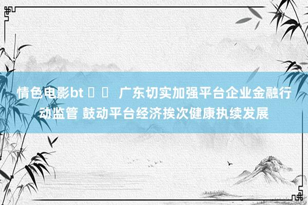 情色电影bt 		 广东切实加强平台企业金融行动监管 鼓动平台经济挨次健康执续发展