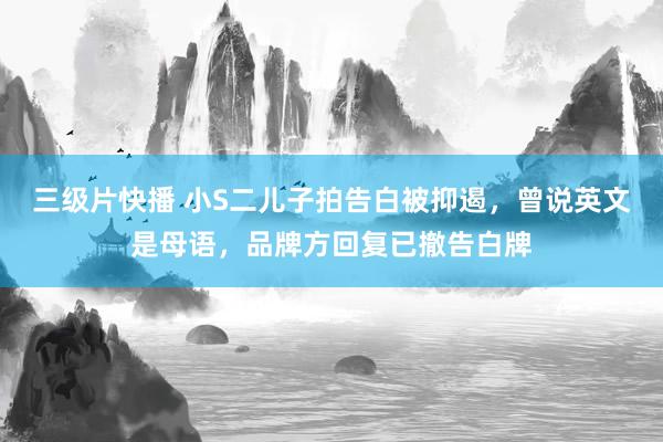 三级片快播 小S二儿子拍告白被抑遏，曾说英文是母语，品牌方回复已撤告白牌