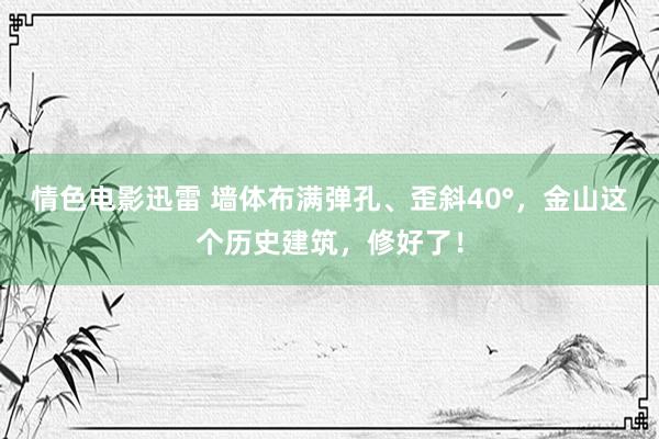 情色电影迅雷 墙体布满弹孔、歪斜40°，金山这个历史建筑，修好了！