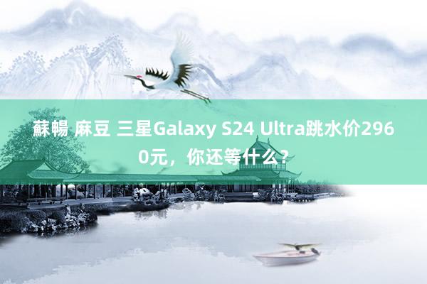 蘇暢 麻豆 三星Galaxy S24 Ultra跳水价2960元，你还等什么？