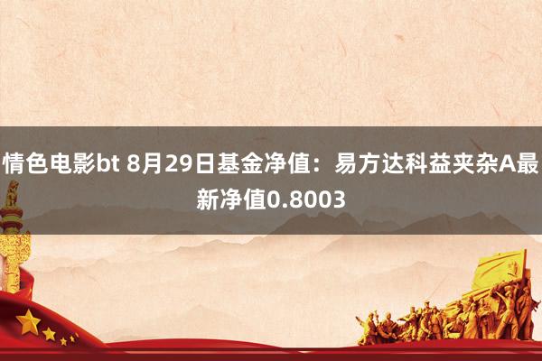 情色电影bt 8月29日基金净值：易方达科益夹杂A最新净值0.8003