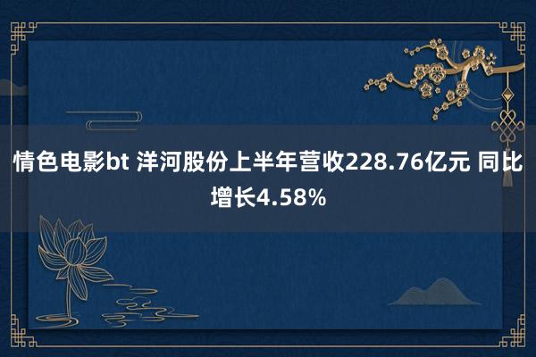 情色电影bt 洋河股份上半年营收228.76亿元 同比增长4.58%