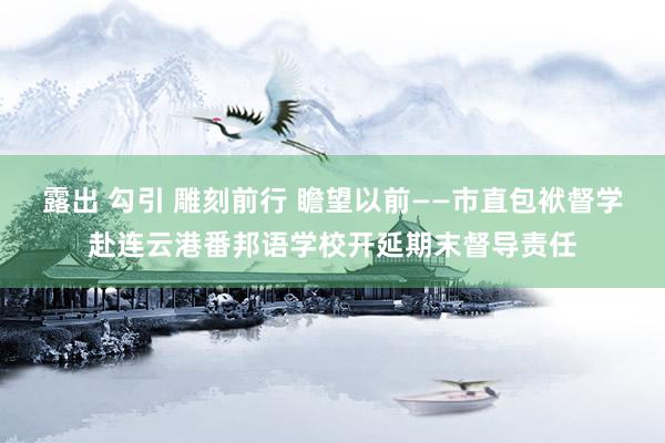 露出 勾引 雕刻前行 瞻望以前——市直包袱督学赴连云港番邦语学校开延期末督导责任