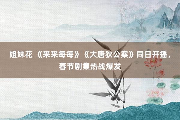 姐妹花 《来来每每》《大唐狄公案》同日开播，春节剧集热战爆发